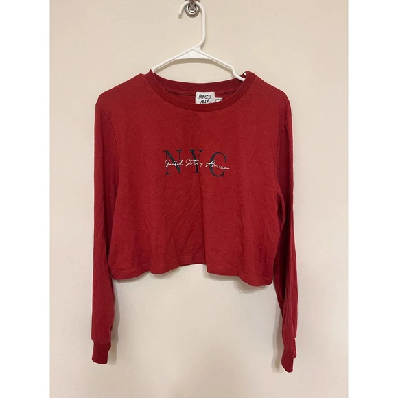 Princess Polly Tops - nyc princess polly red cropped long sleeve